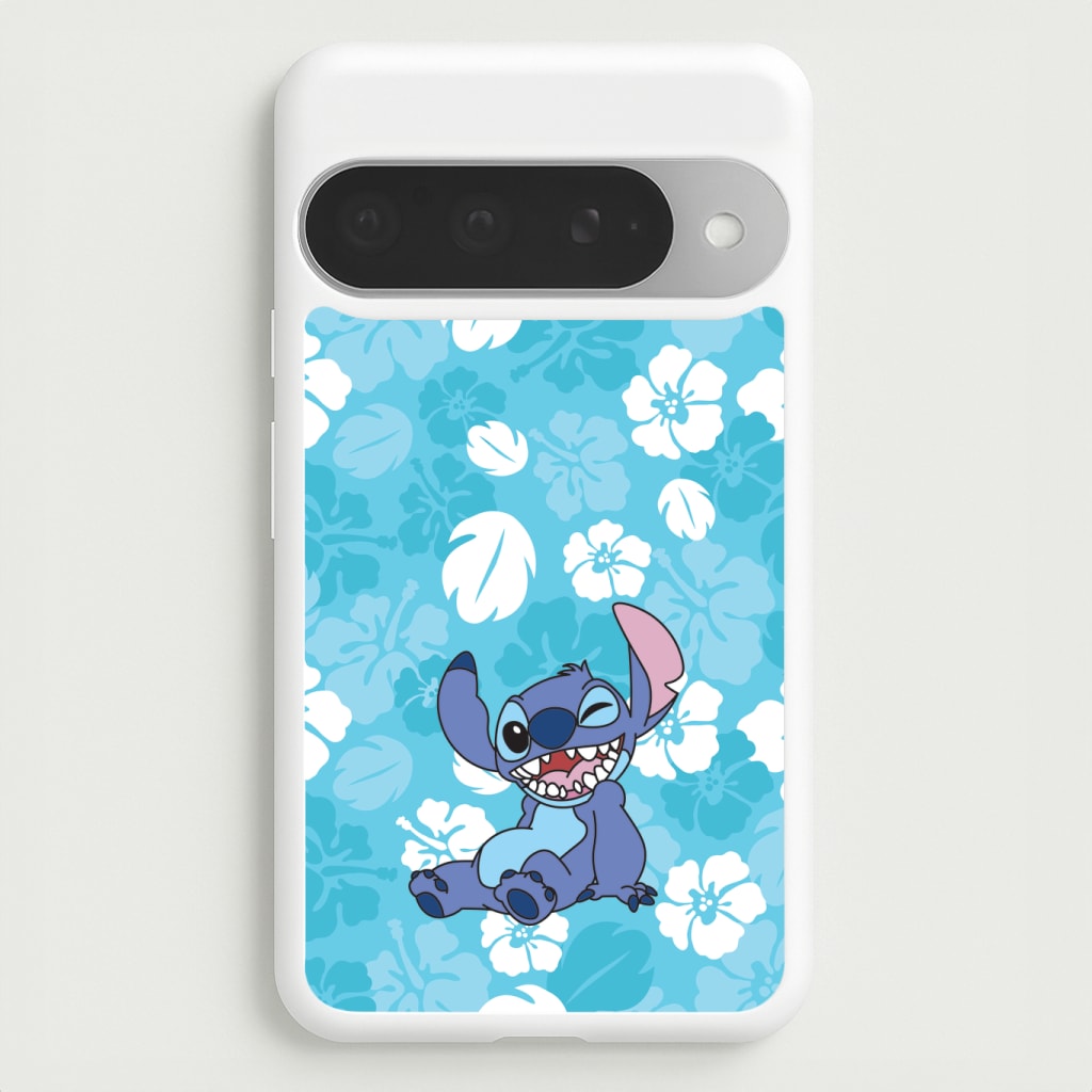 Cute Blue Alien Floral Pattern Phone Case