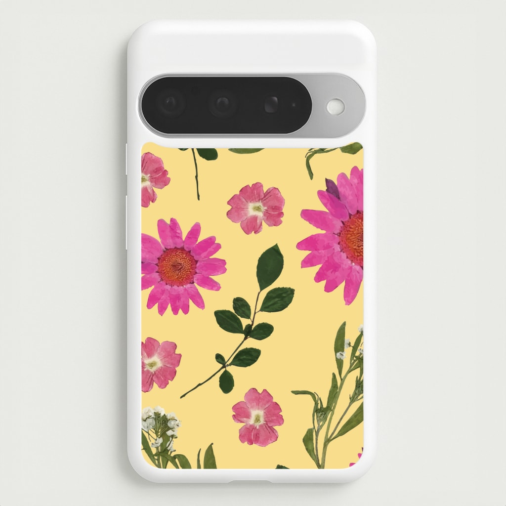 Pressed Plants Yellow Phone Case