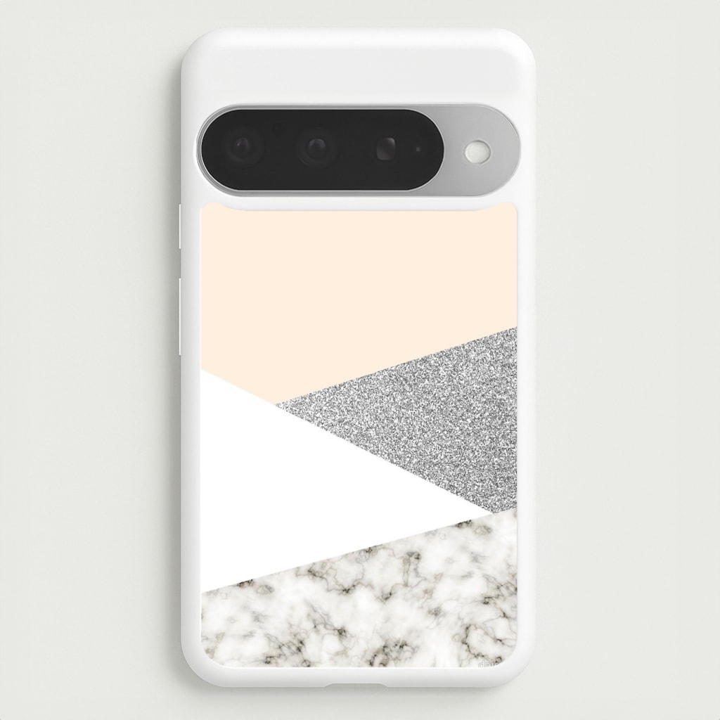 Abstract Marble and Silver Pattern Phone Case