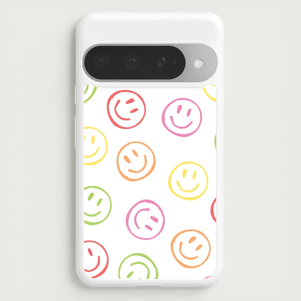 Colourful Sketched Smileys Pattern Phone Case