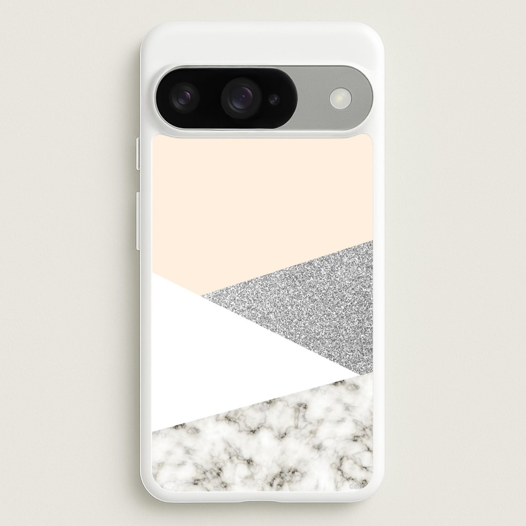 Abstract Marble and Silver Pattern Phone Case
