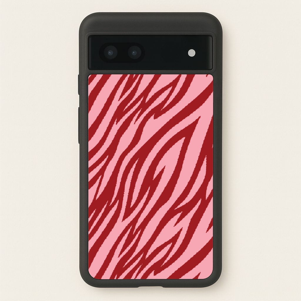 Red And Pink Tiger Print Phone Case