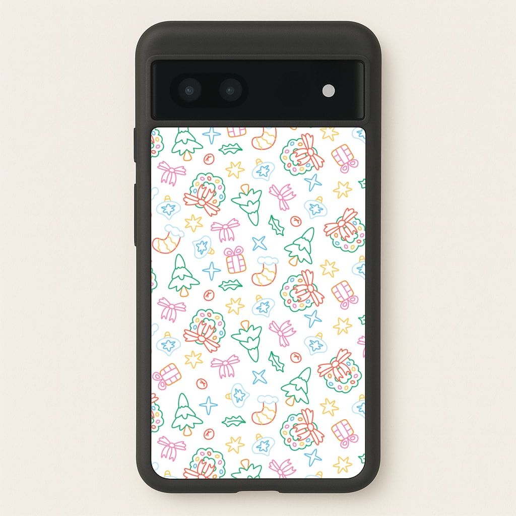 Neon Christmas Icons Pattern II Phone Case