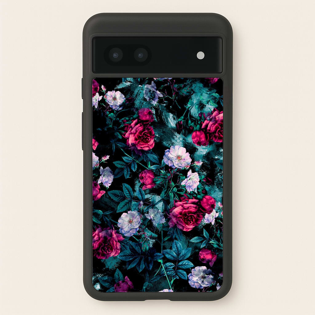 Black Floral Pattern Phone Case