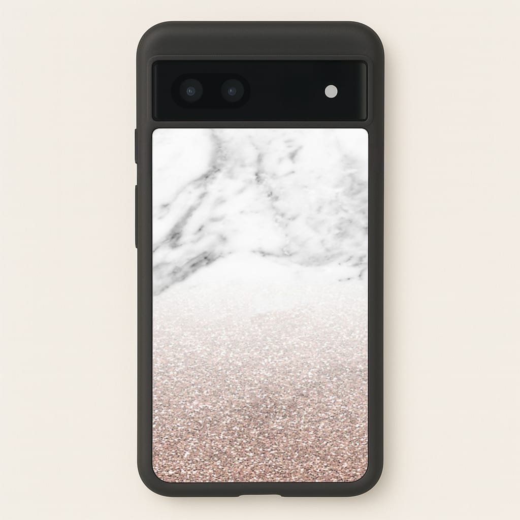 Rose Gold Glitter & Marble Phone Case