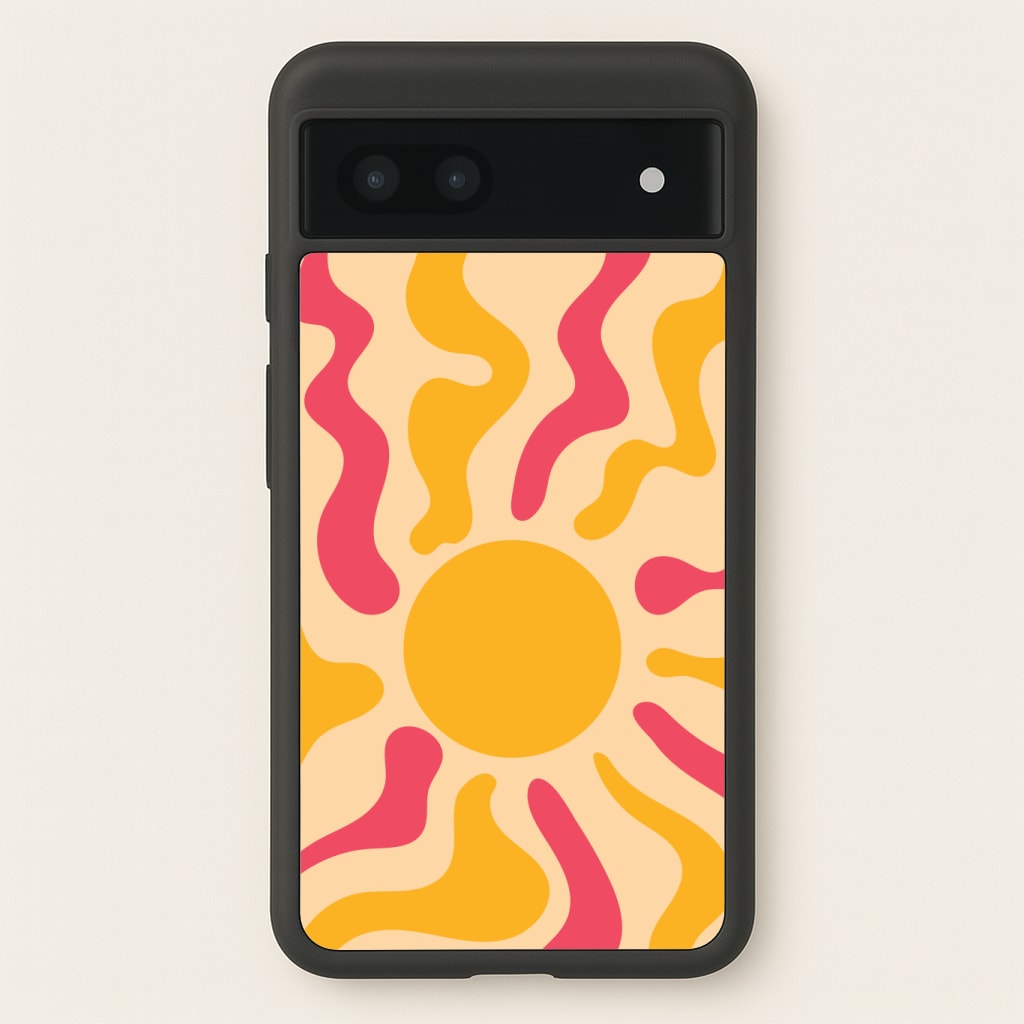 Yellow And Pink Abstract Sun Phone Case