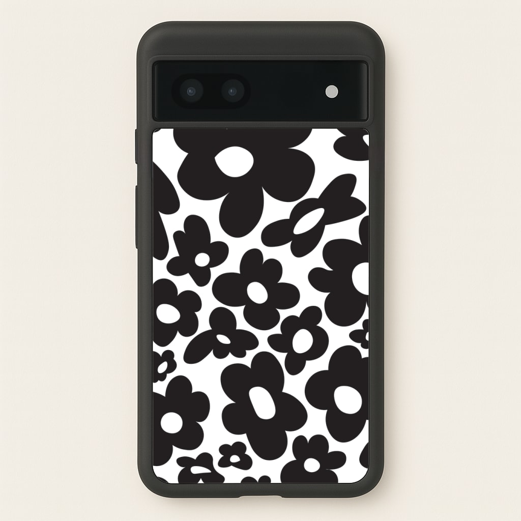 Black Flowers - Trippy Patterns Phone Case