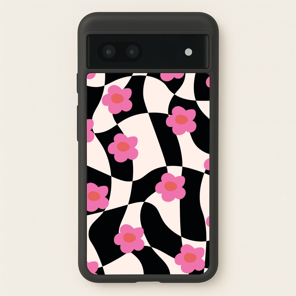 Checkboard Flowers - Trippy Patterns Phone Case