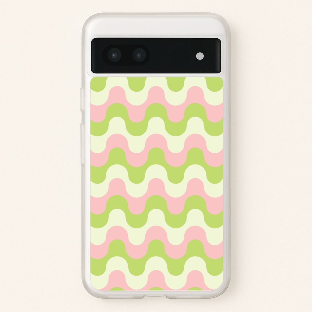 Green And Pink Retro Waves Pattern Phone Case