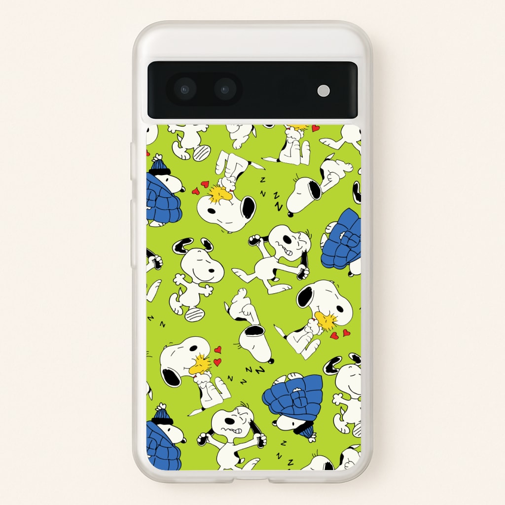 Lime Green Cartoon Beagle Pattern Phone Case