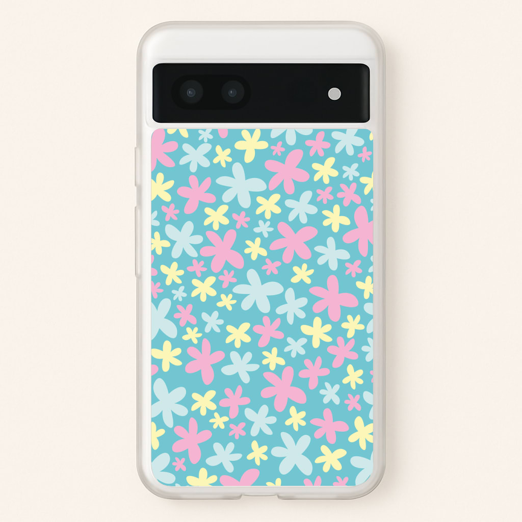 Blue, Pink And Yellow Flowers - Spring Patterns Phone Case