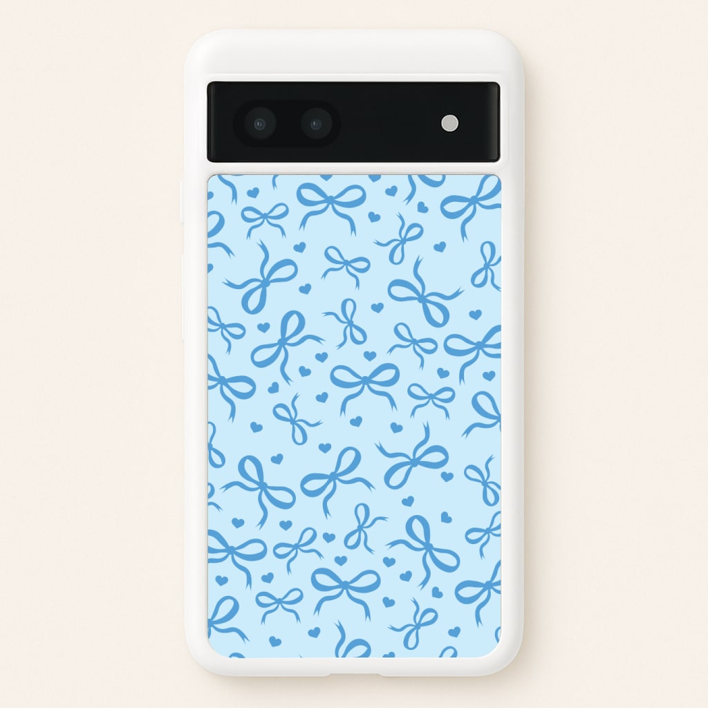 Coquette Bows And Hearts Navy Blue Phone Case