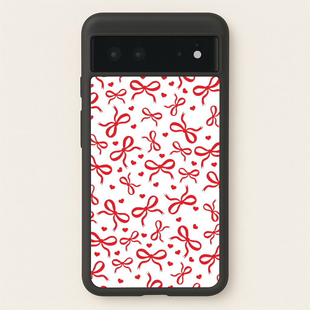 Coquette Bows And Hearts Red Phone Case