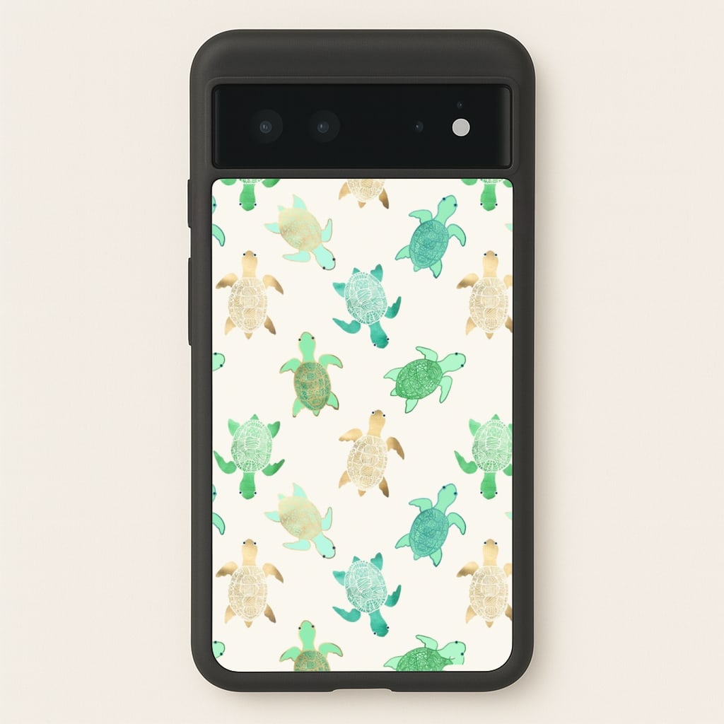 Gilded Jade & Mint Turtles Phone Case