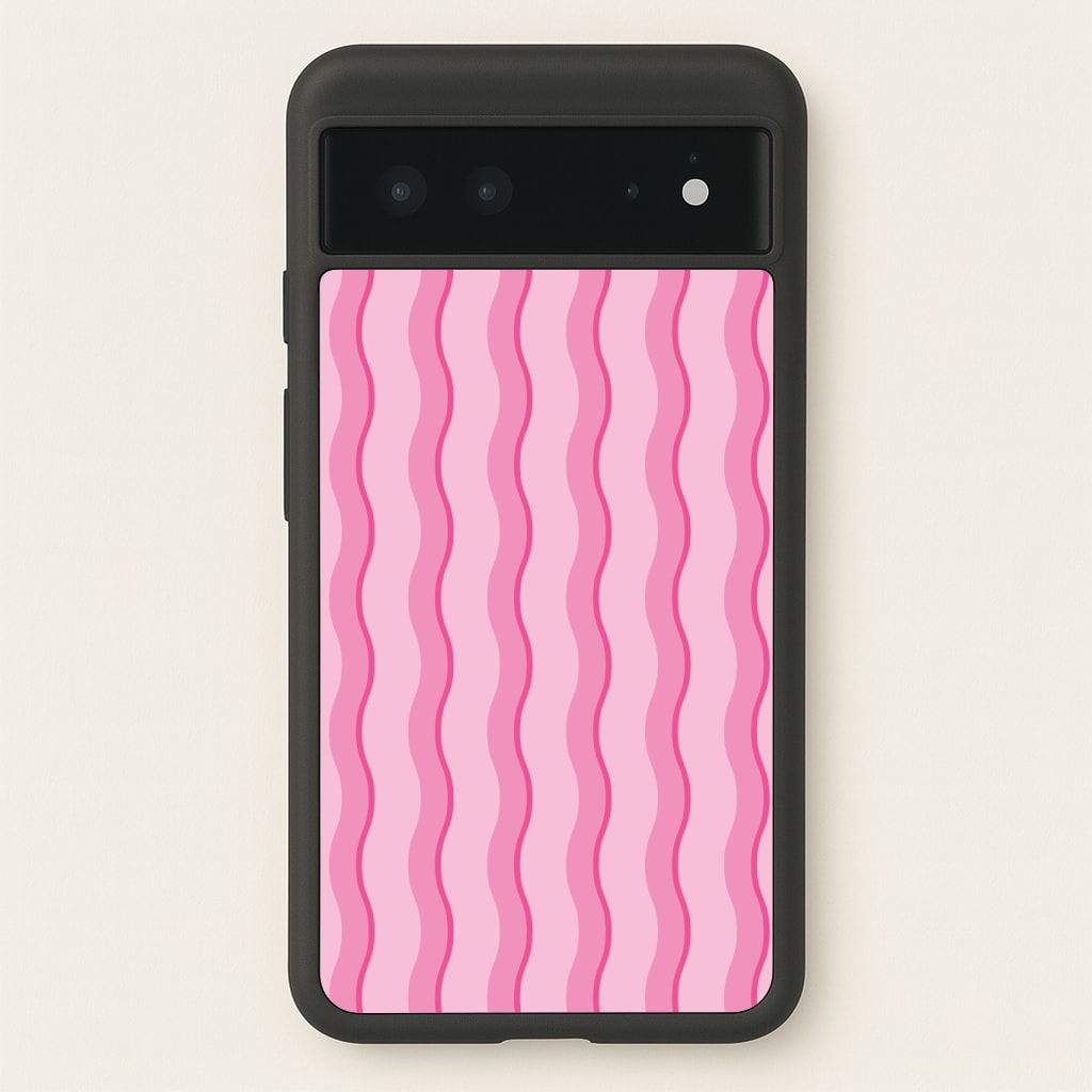Pink Wavy Stripes Pattern Phone Case