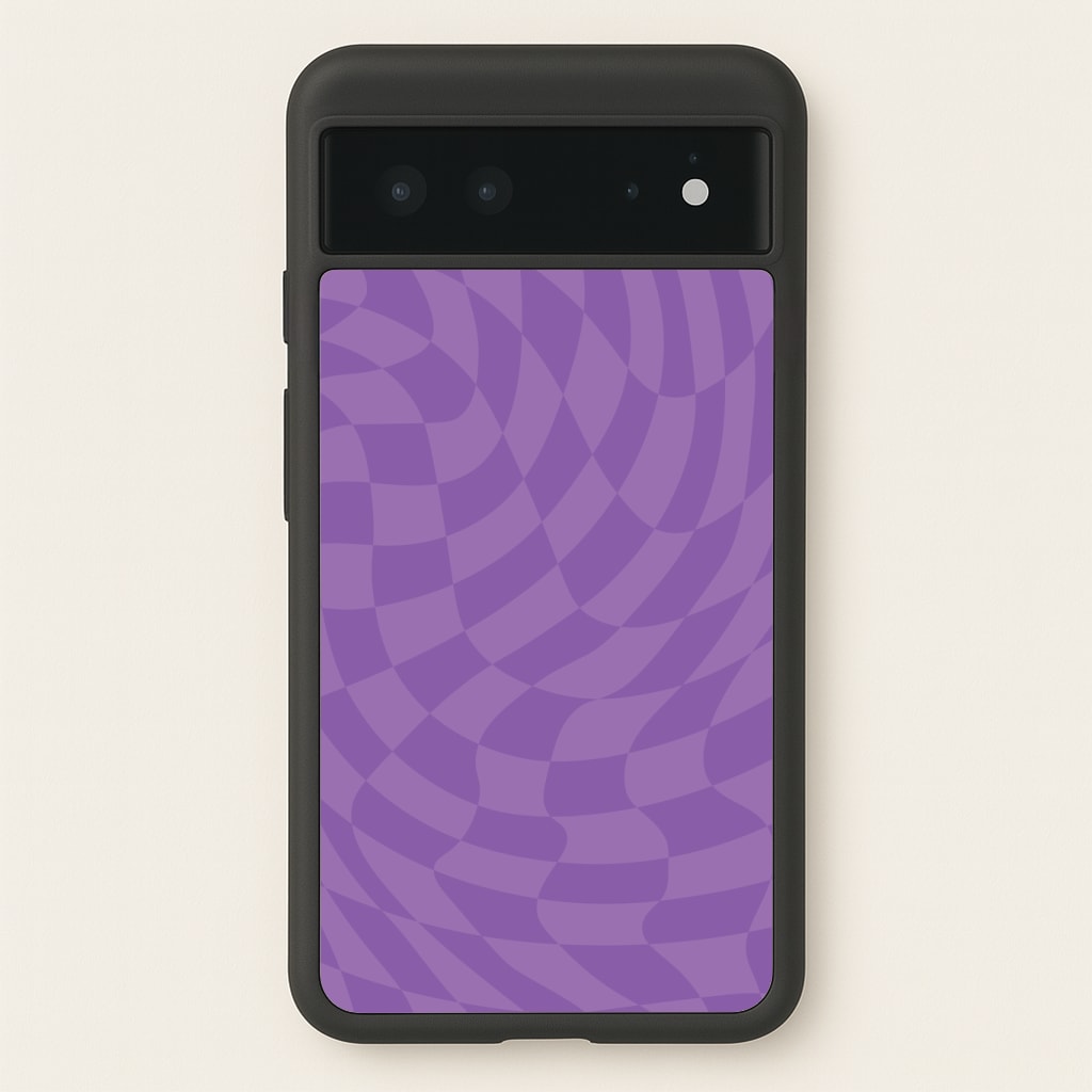 Purple Trippy Checkerboard Pattern Phone Case