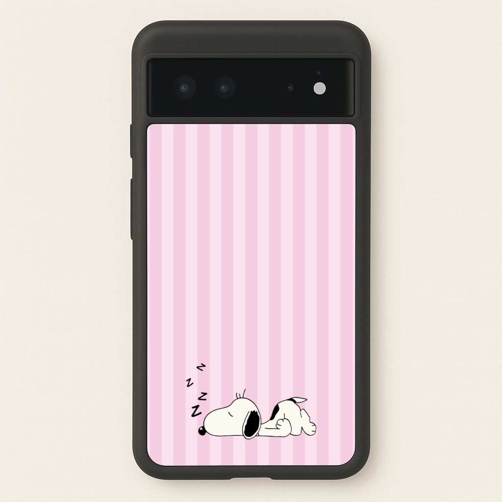 Pastel Stripes Cartoon Beagle Phone Case