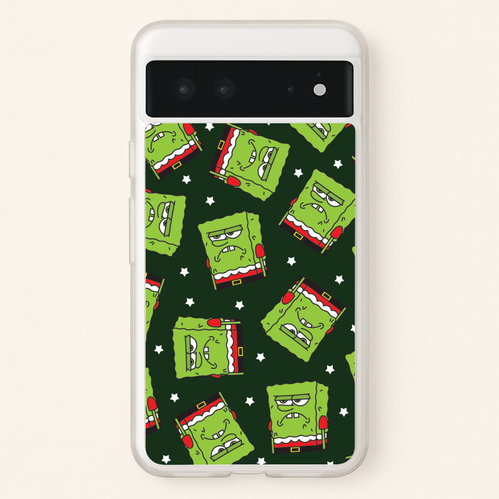 Grumpy Christmas Cartoon Sponge Pattern Phone Case