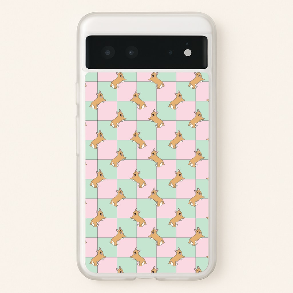 Checkered Corgis Pattern Phone Case
