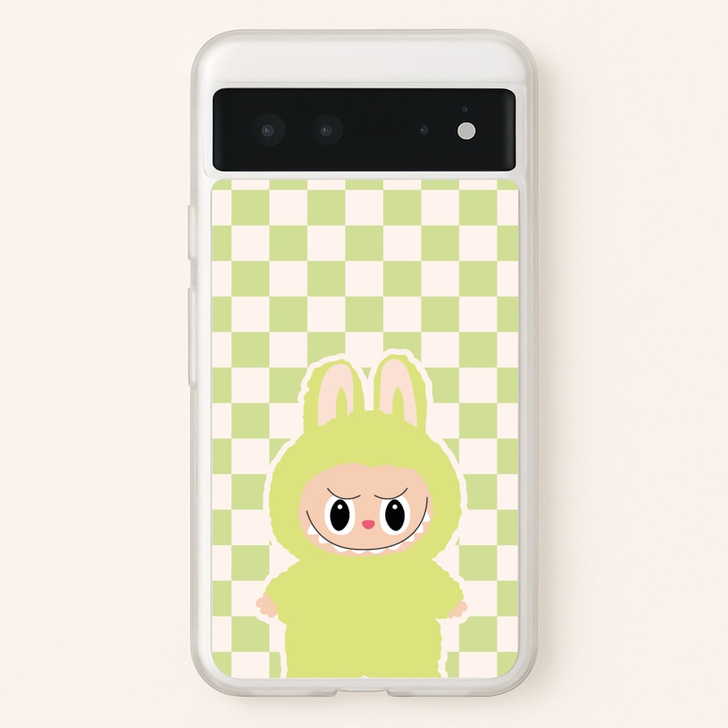 Checkered Cute Green Monster Phone Case