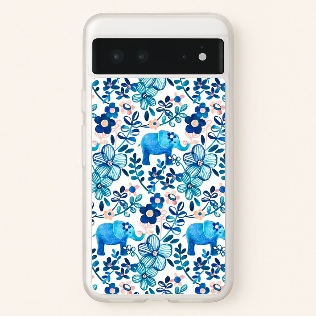 Elephant and Floral Pattern Phone Case
