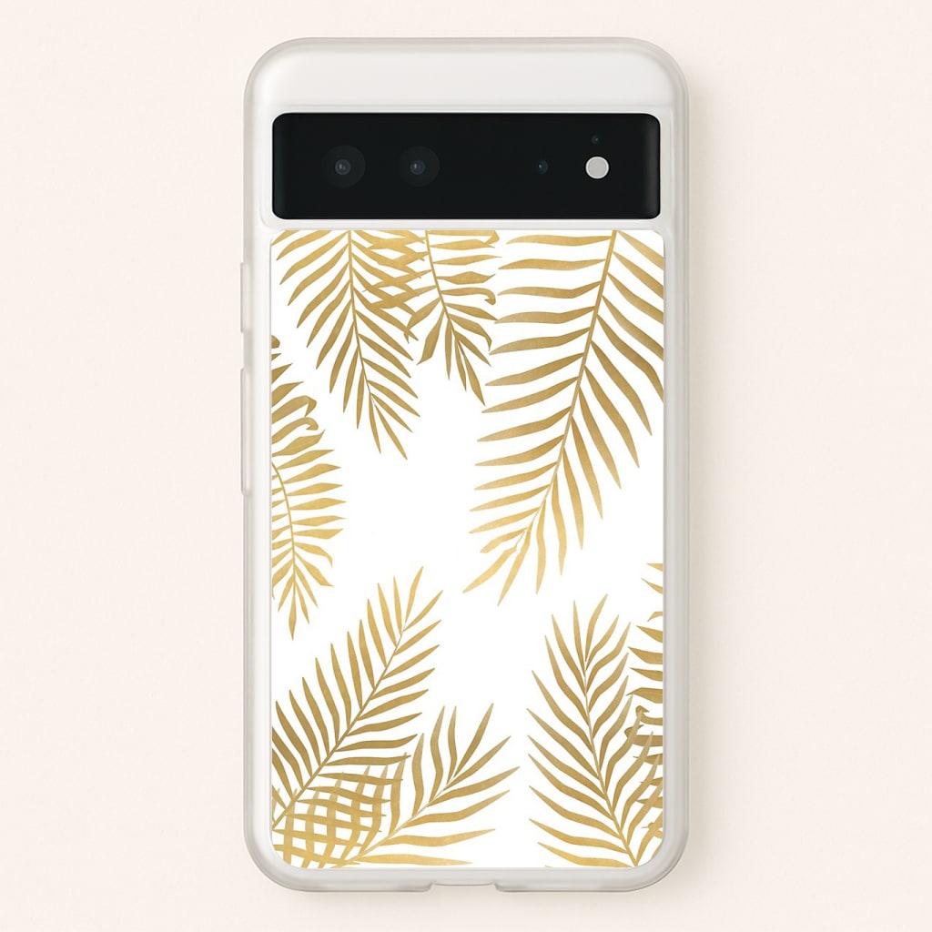 Gold Palm Leaf Pattern Phone Case