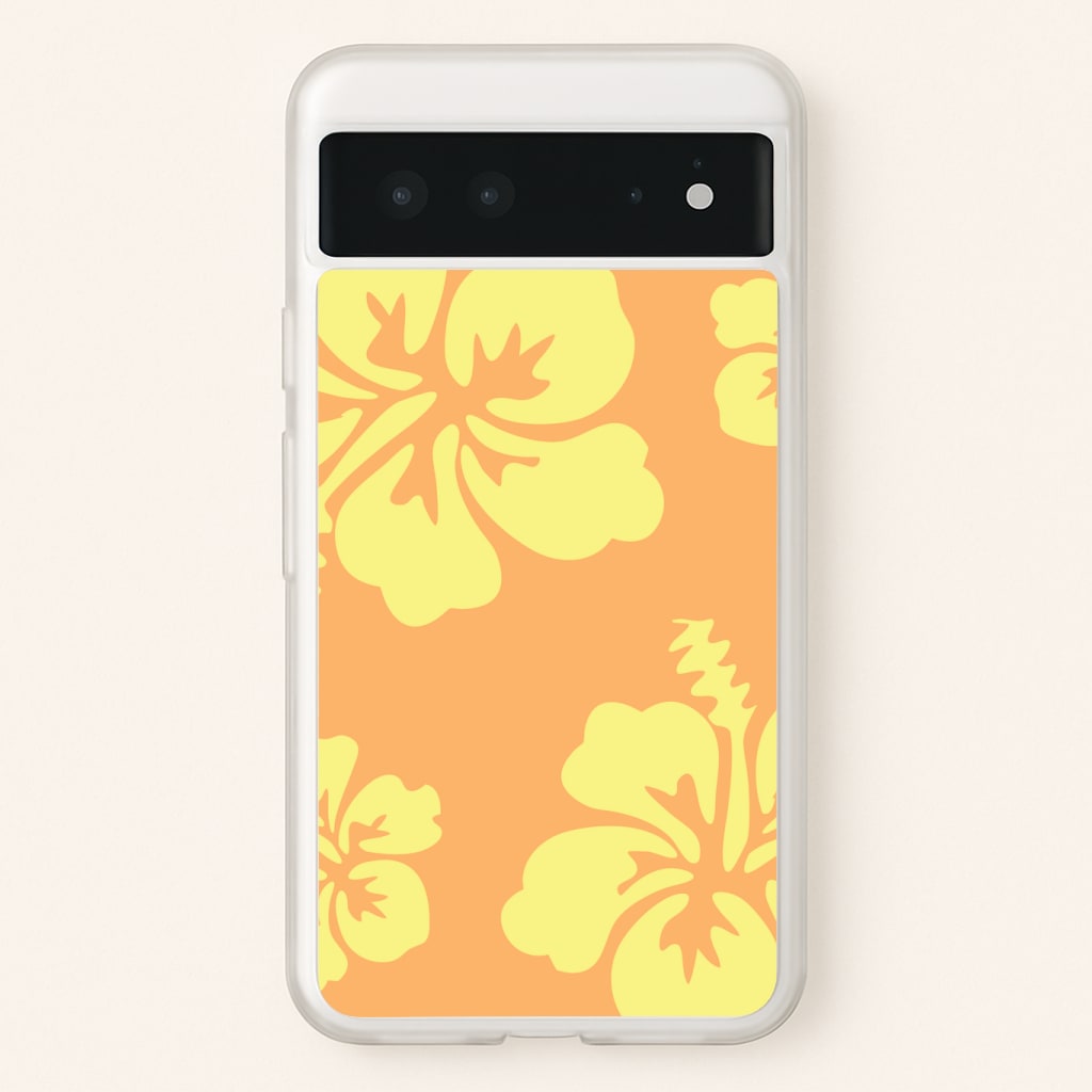Orange And Yellow Hawaiian Flowers Pattern Phone Case