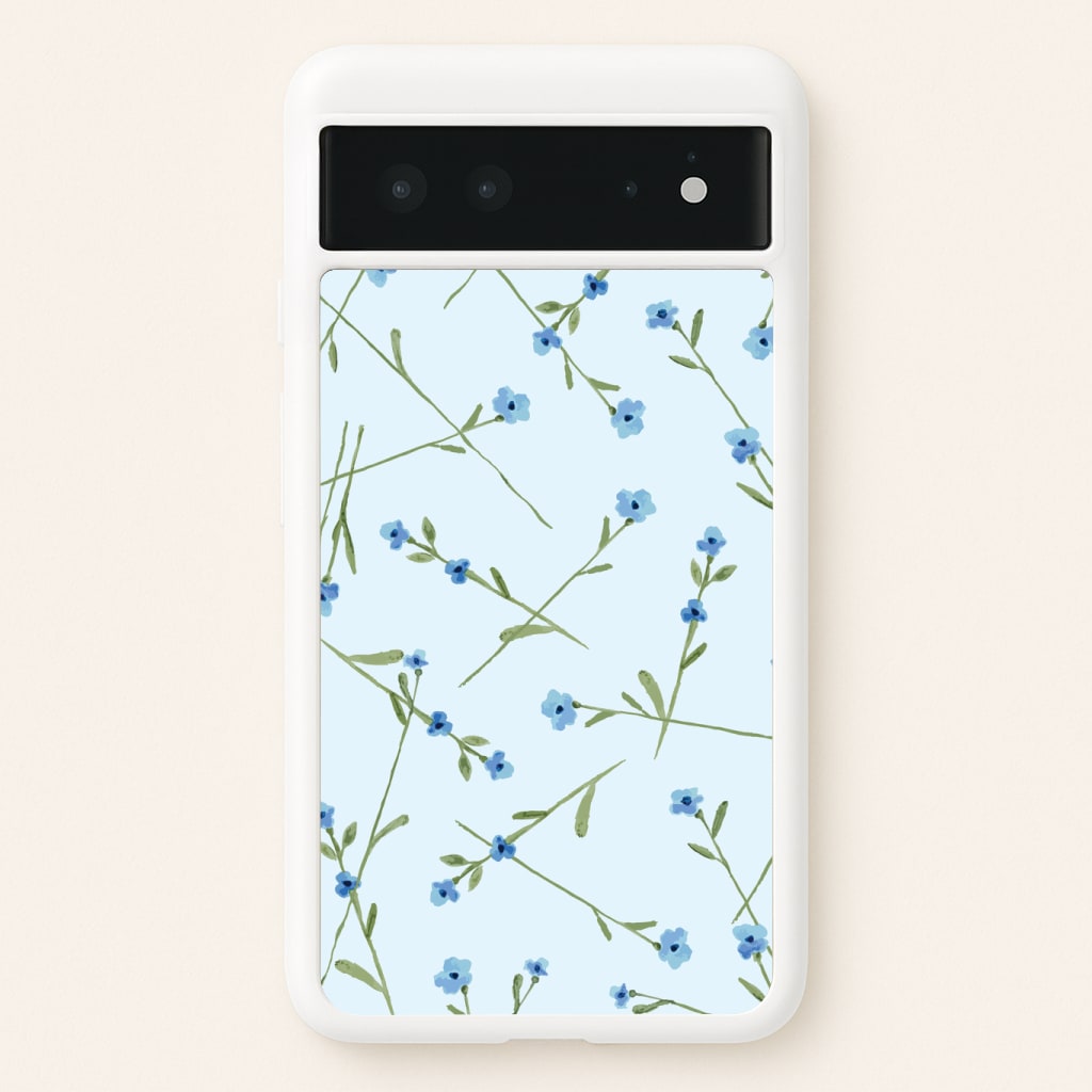 Baby Blue Floral Pattern Phone Case