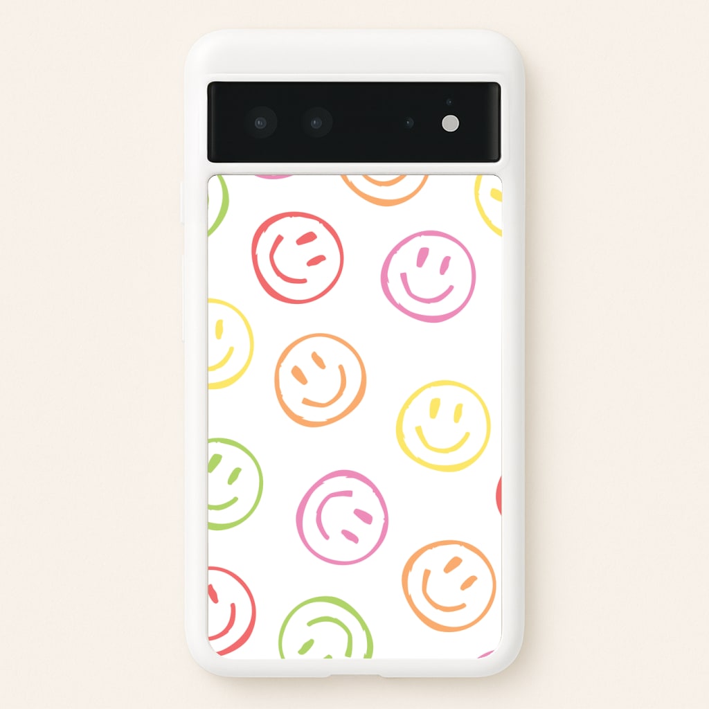 Colourful Sketched Smileys Pattern Phone Case