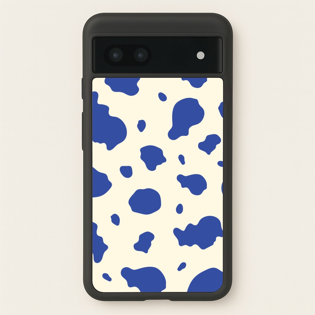 Blue Cow Print Phone Case