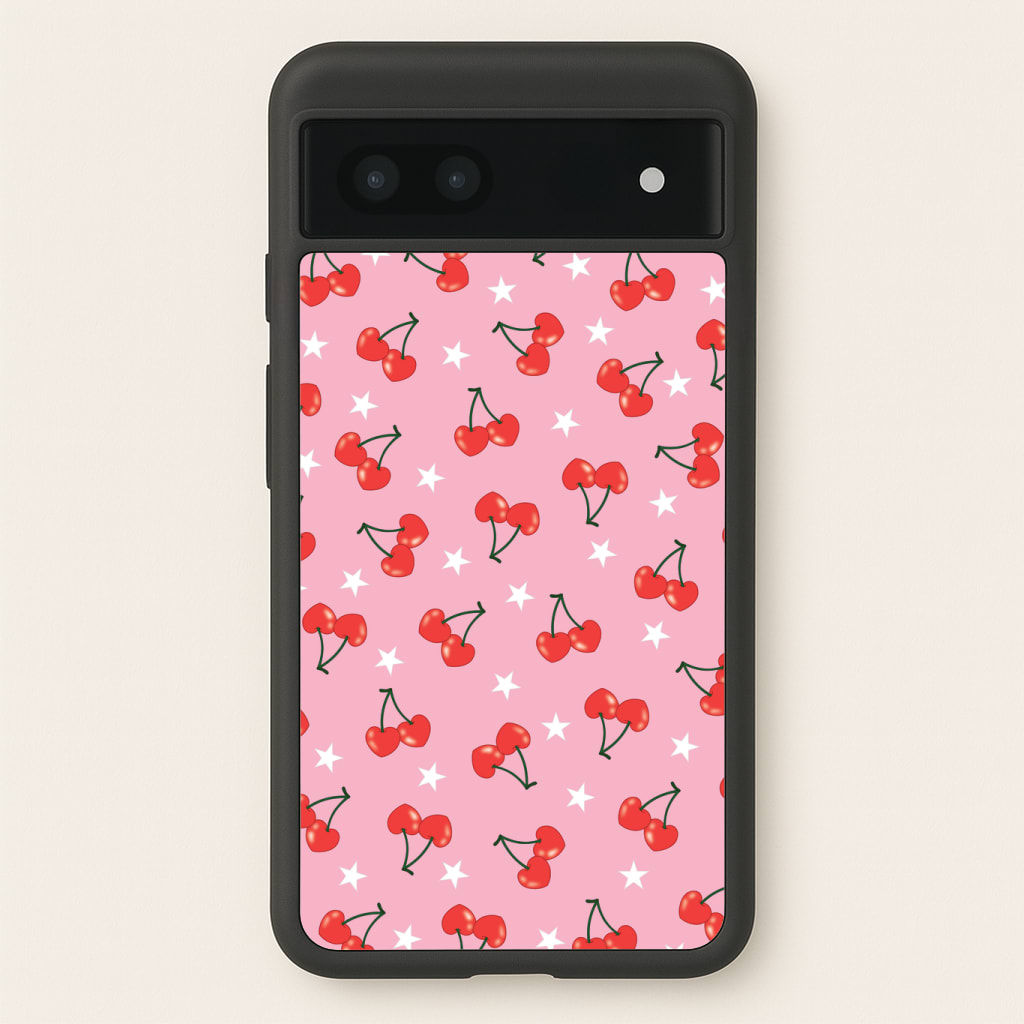 Heart Cherries And Stars Pattern Phone Case