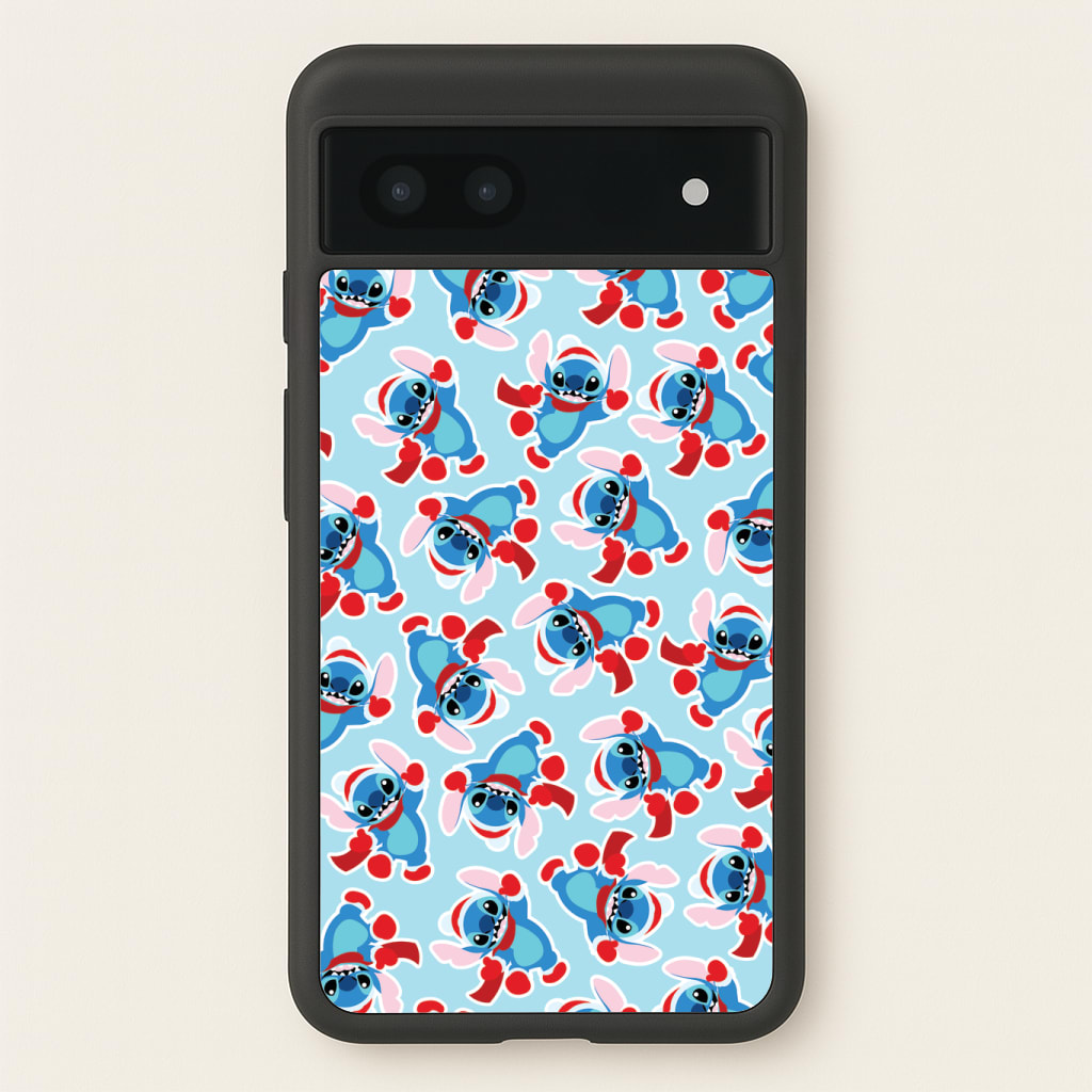 Blue Alien Christmas Pattern Phone Case