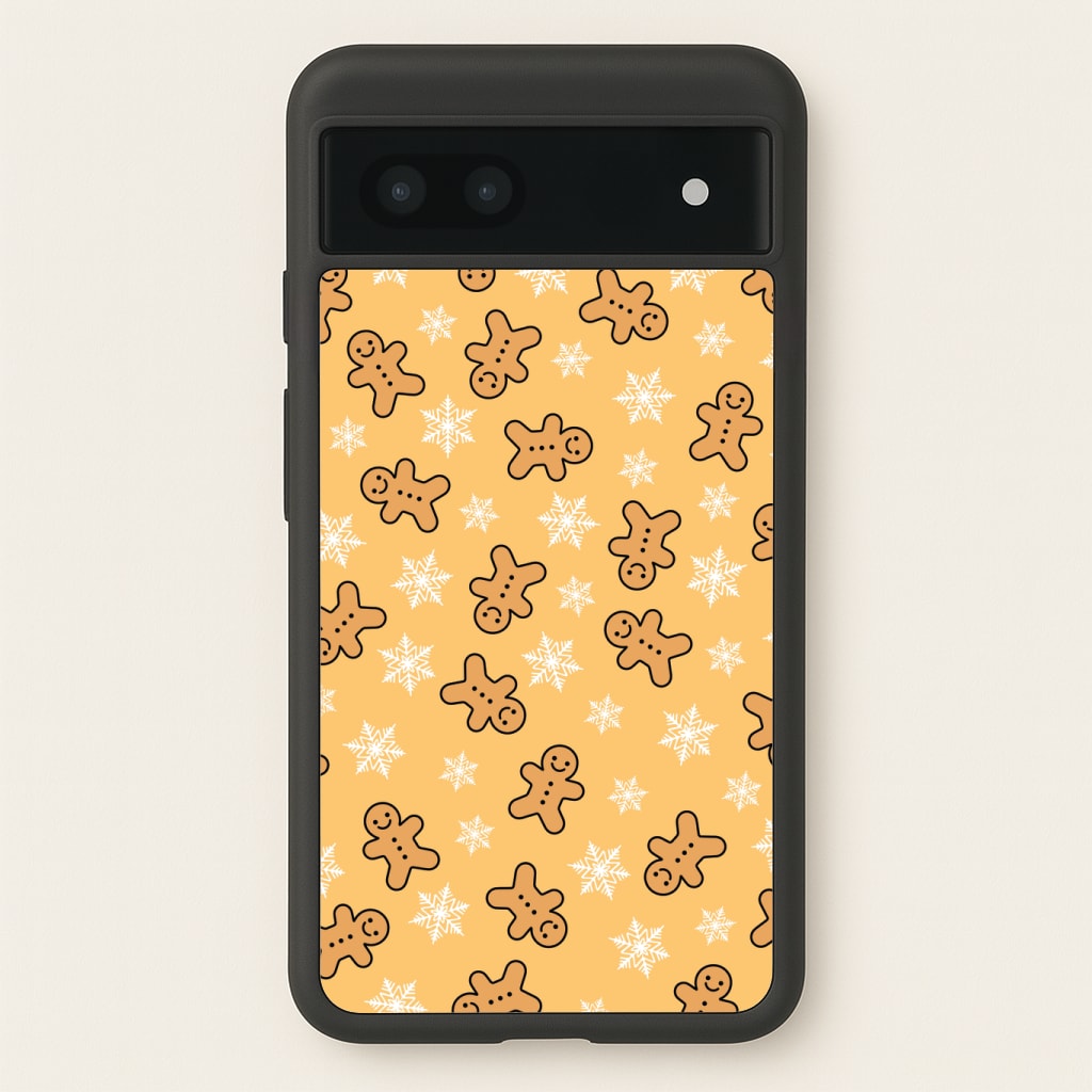 Cute Gingerbread And Snowflakes Pattern Phone Case
