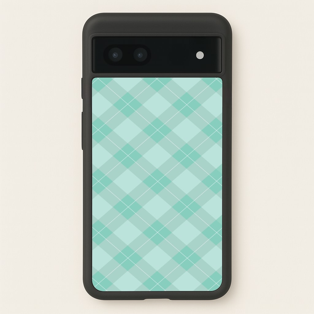 Light Cyan Tartan Christmas Pattern Phone Case