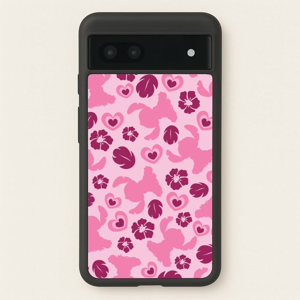 Pink Alien Silhouette Pattern Phone Case