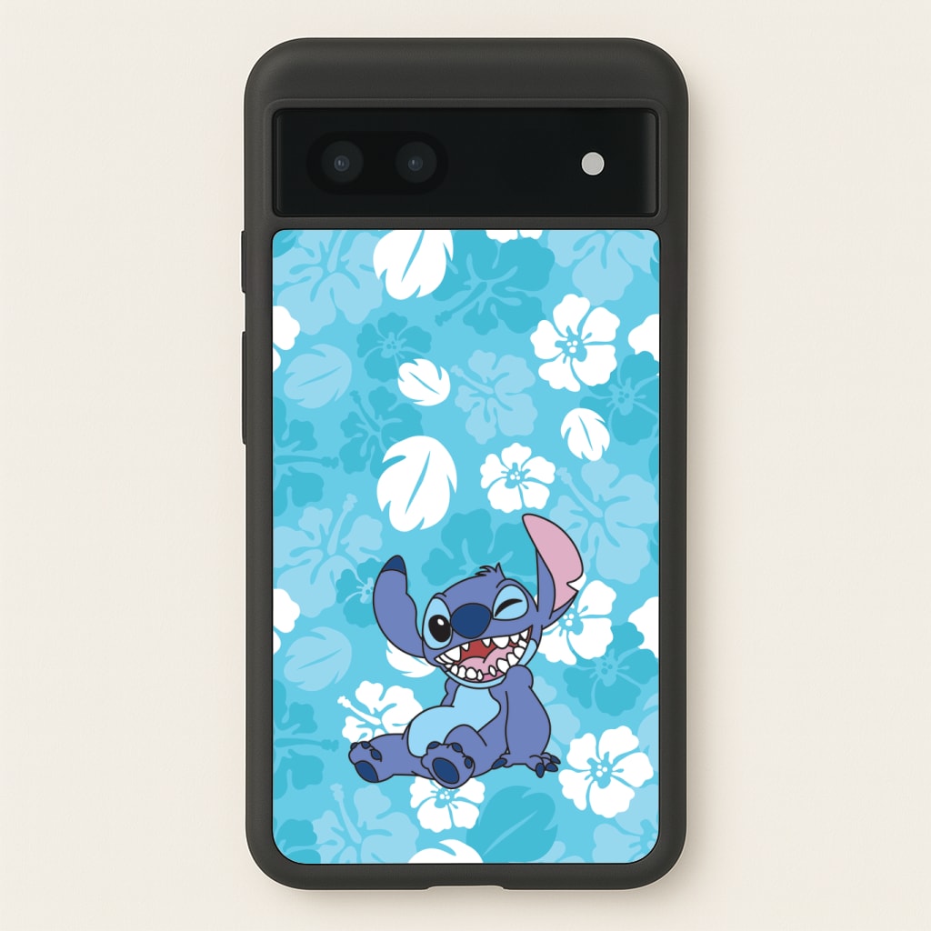 Cute Blue Alien Floral Pattern Phone Case