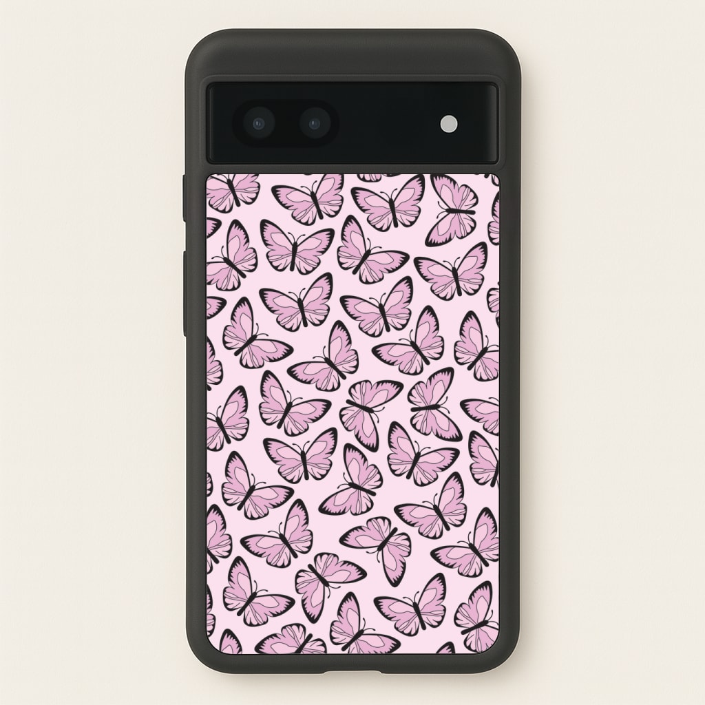 Pink And Black Butterfly - Butterfly Patterns Phone Case