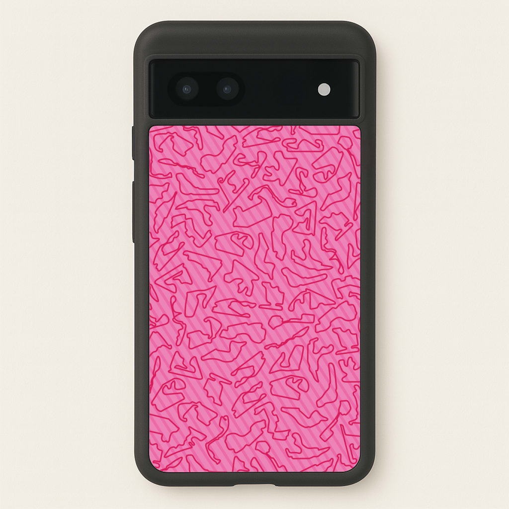 Track Outlines Pink Phone Case