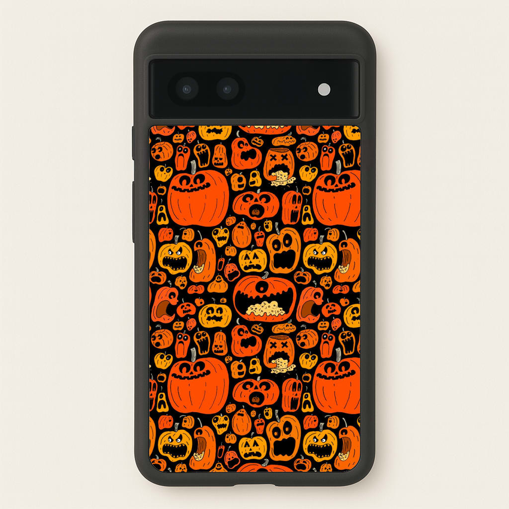 Scary Pumpkin Halloween Pattern Phone Case