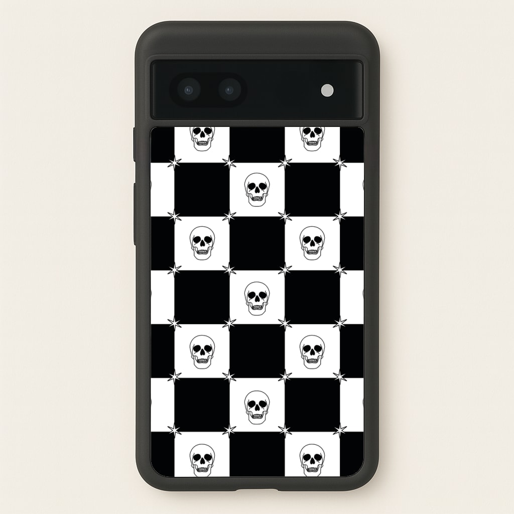 Checkered Skulls Pattern Phone Case