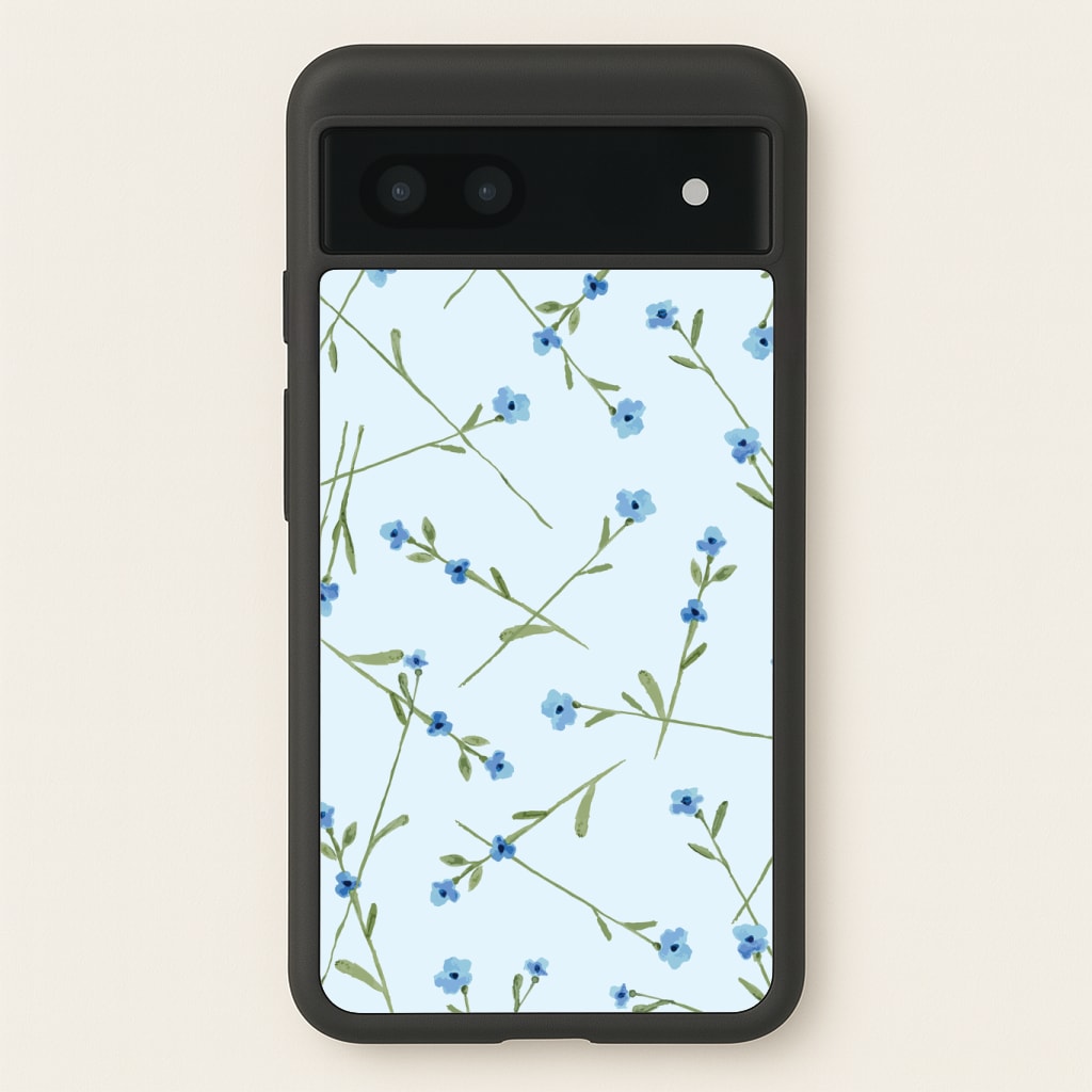 Baby Blue Floral Pattern Phone Case