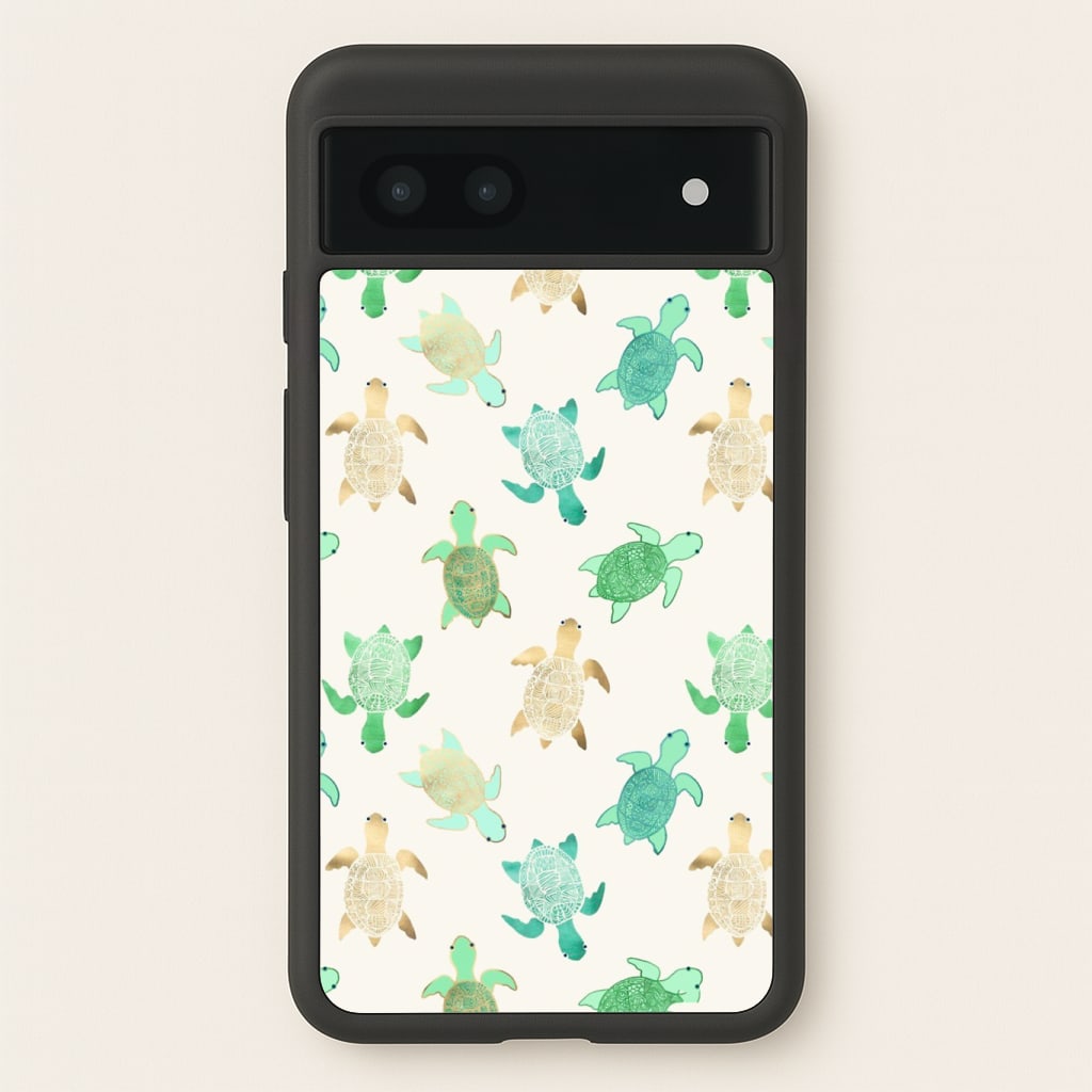 Gilded Jade & Mint Turtles Phone Case