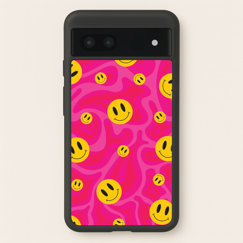 Pink Wavey Smileys Pattern Phone Case