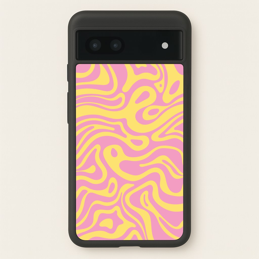 Yellow And Pink Waves Pattern Phone Case