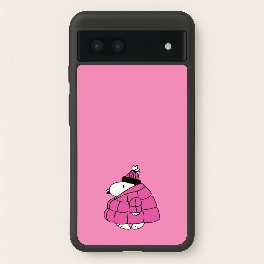 Cartoon Beagle Puffer Jacket Pink Phone Case