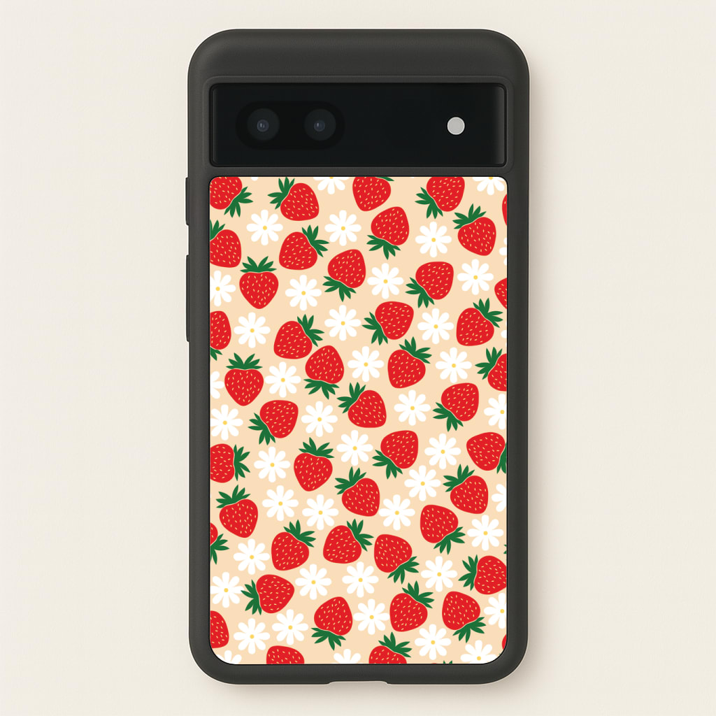 Strawberries and Flowers - Spring Patterns Phone Case