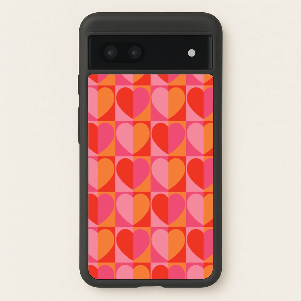 Sunset Hearts Pattern Phone Case
