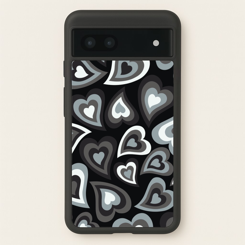 Black Hearts - Trippy Patterns Phone Case