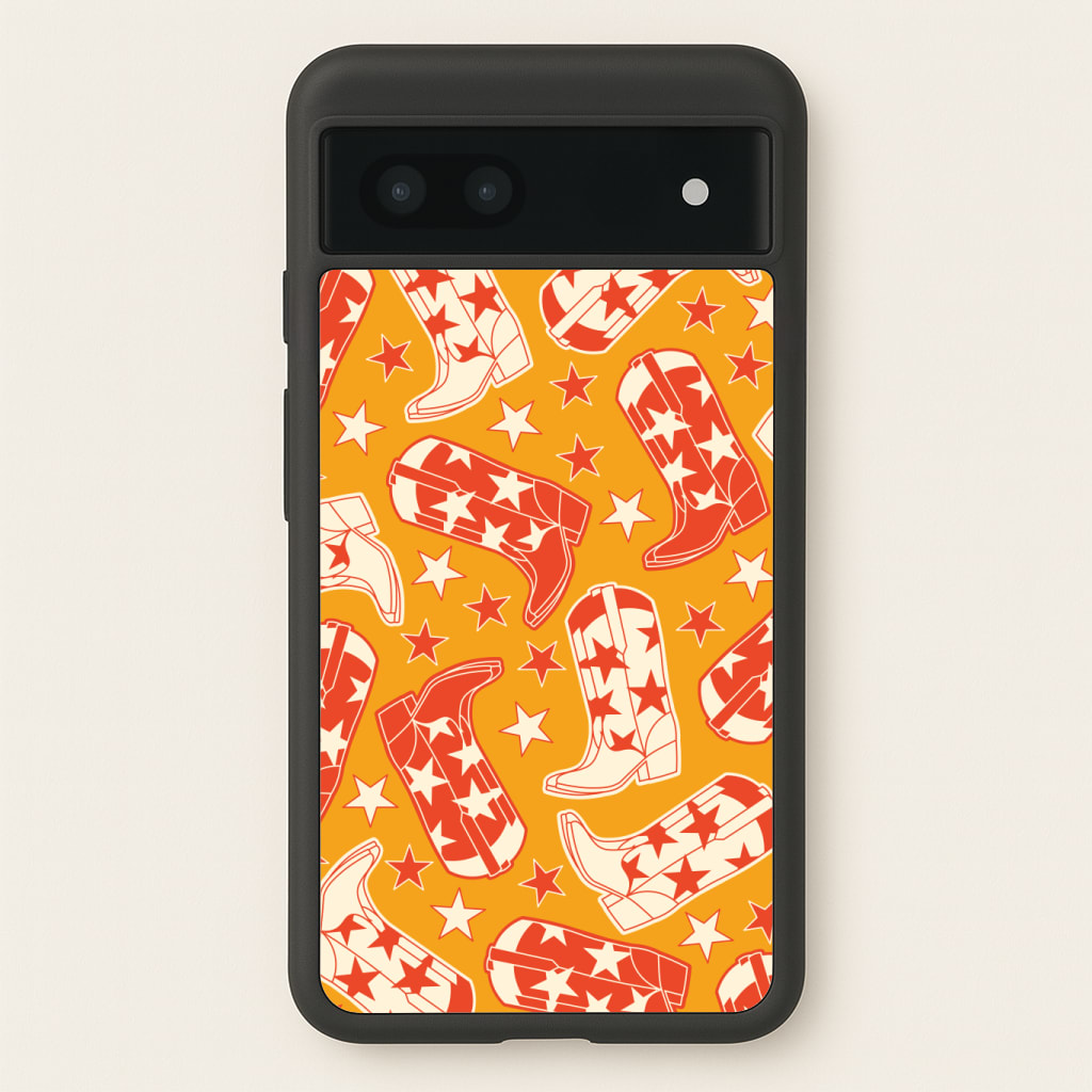 Cartoon Cowboy Boots And Stars Pattern Phone Case