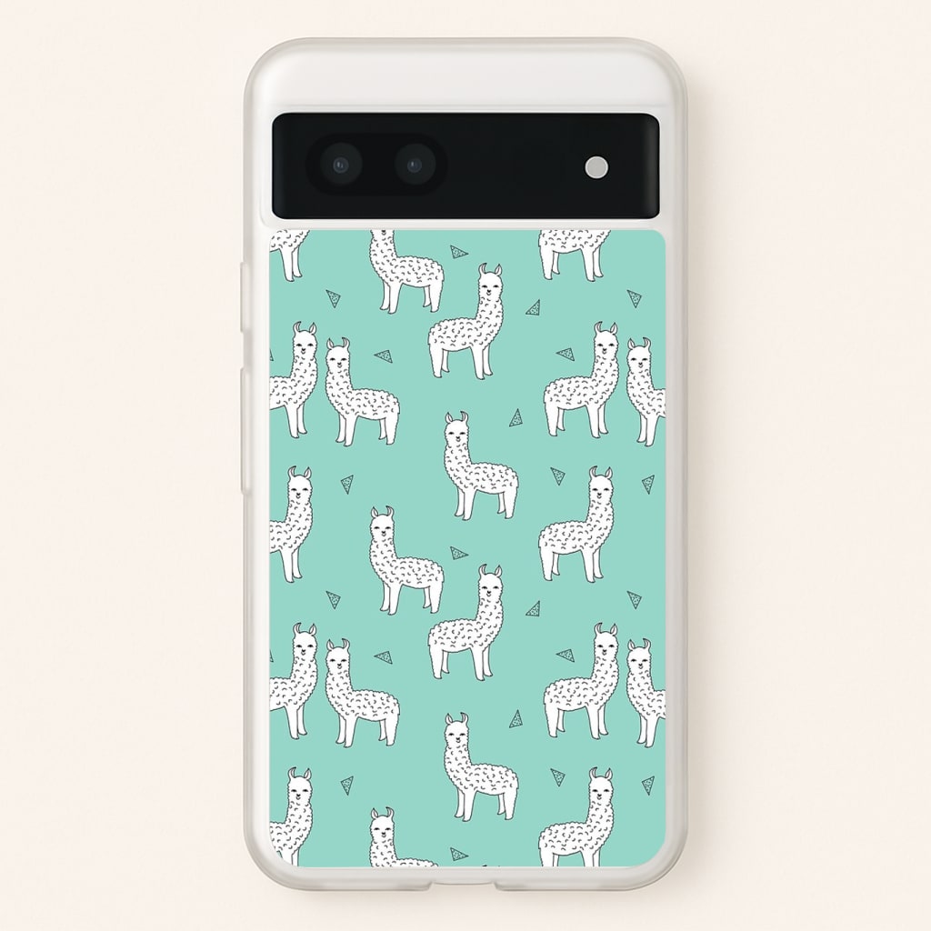 Mint Alpaca Pattern Phone Case